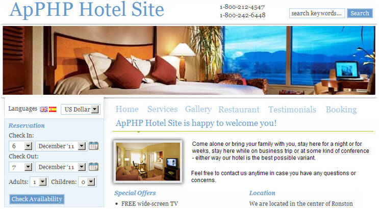  ApPHP Hotel Site