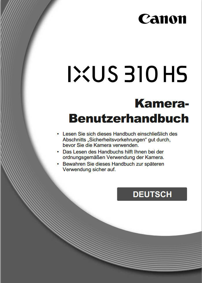  Canon IXUS 310 HS Handbuch
