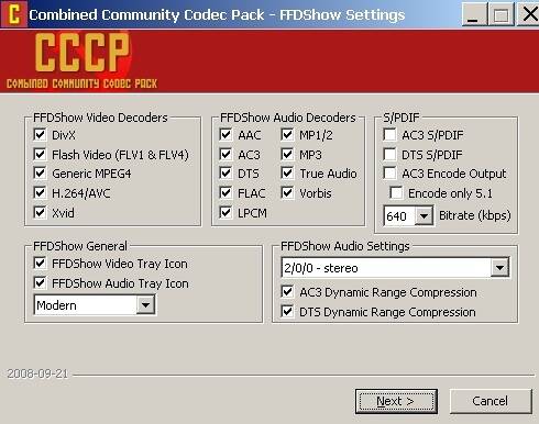  Combined Community Codec Pack (CCCP)