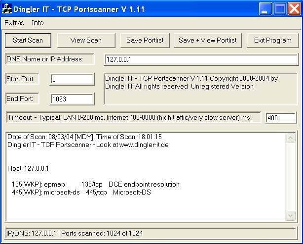 Dingler IT - TCP Portscanner