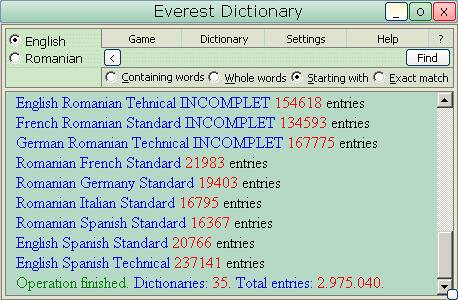  Everest Dictionary with databases