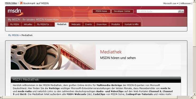  MSDN Mediathek