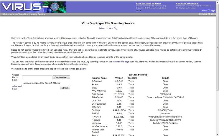  Virus.Org Rogue File Scanning Service