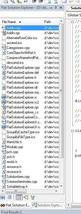  Visual Studio Flat Solution Explorer