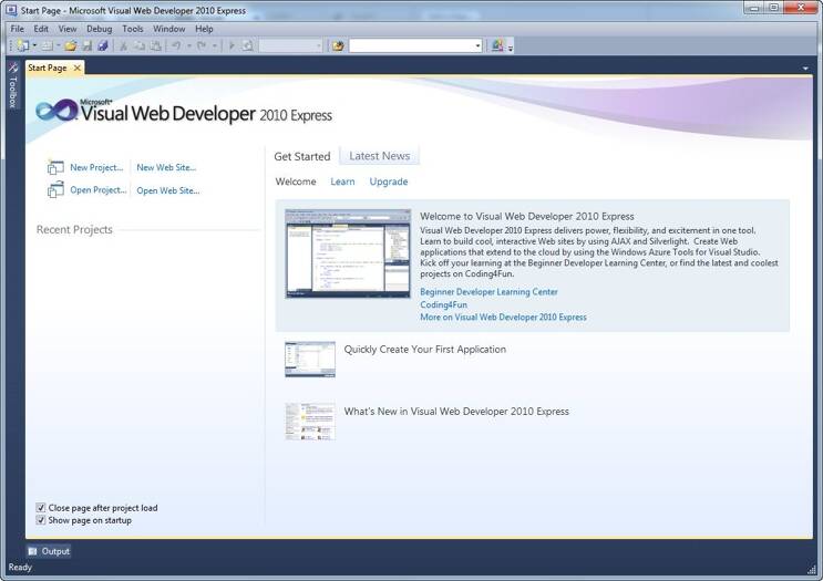  Visual Web Developer 2010 Express