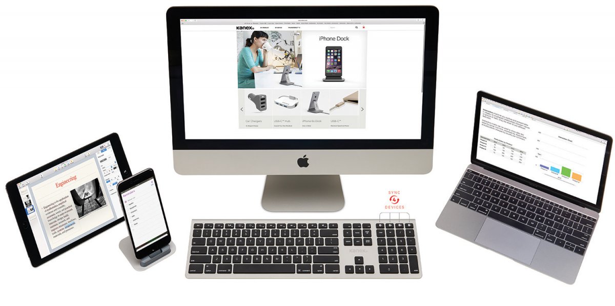 Alu Mac Tastatur Unterstutzt Vier Bluetooth Gerate Im Wechsel Heise Online