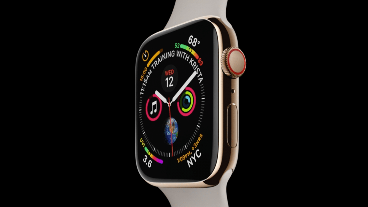 Apple Watch Series 4 erh lt gr eres Display und misst Herzstr me