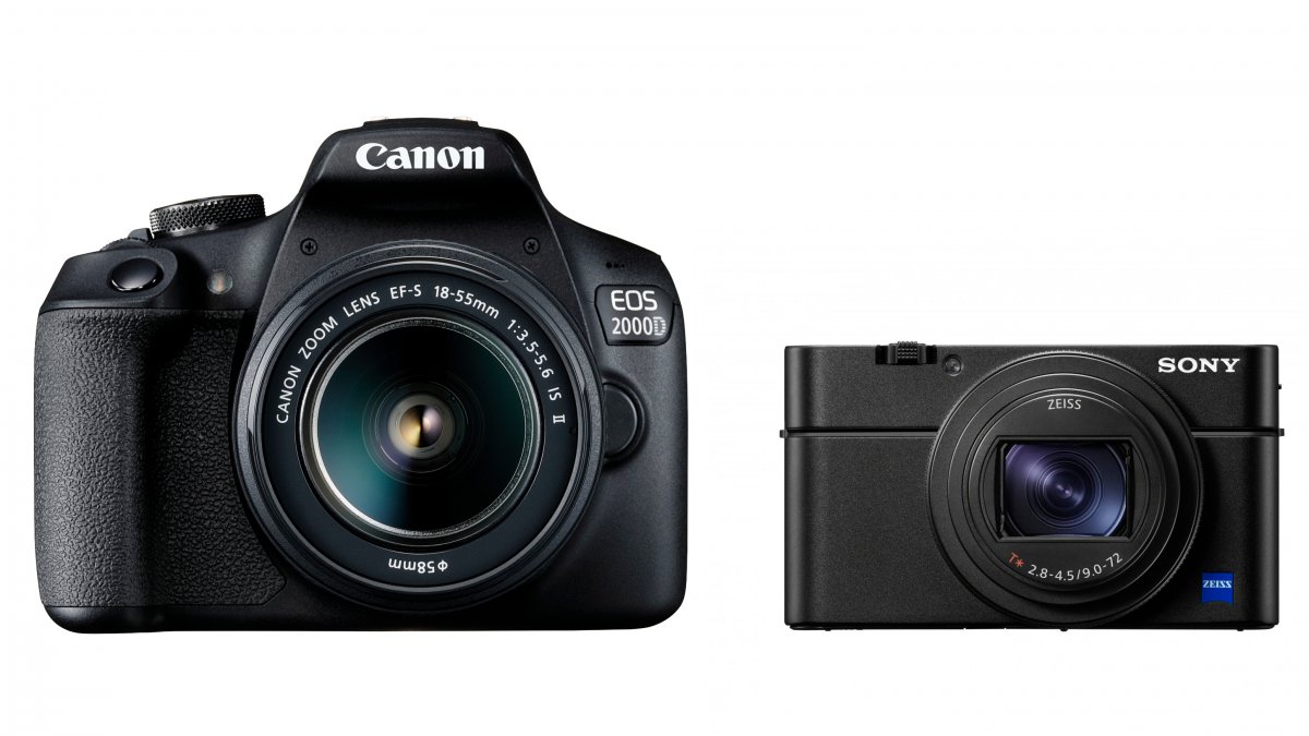 Immer-dabei-Kamera im Test: Canon EOS 2000D vs. Sony RX100 VI und Panasonic LX100 II