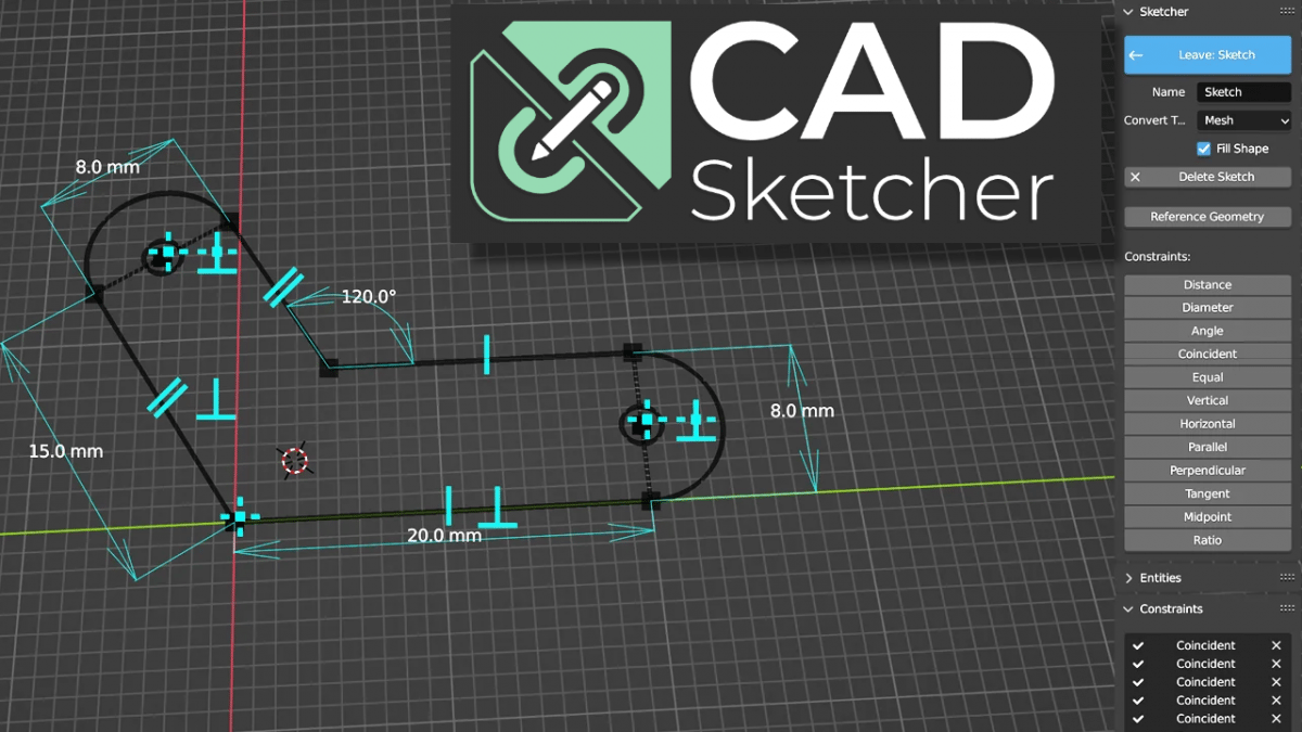 CAD Sketcher: parametrisches Konstruieren in Blender durch neues Add-On |  heise online