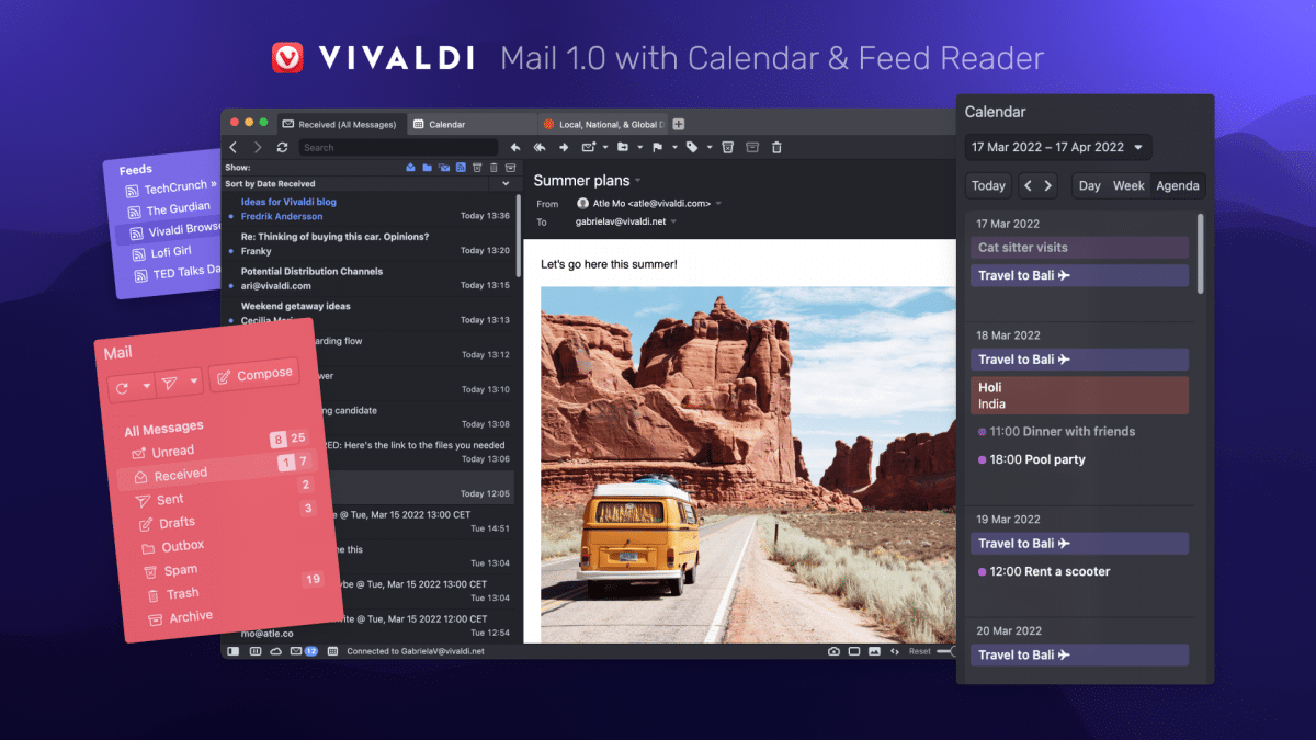 Vivaldi Mail 1.0: Vivaldi mengintegrasikan klien email ke dalam browsernya