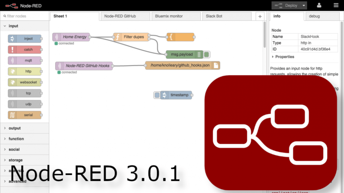 IoT und Smarthome grafisch programmieren: Version 3.0 von Node-RED erschienen.