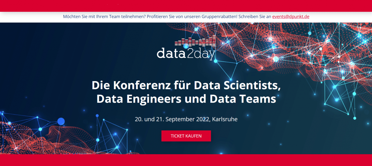 data2day 2022: Frühbucherrabatt zur Konferenz für Datenteams verlängert