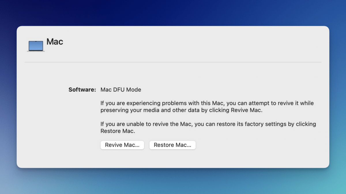 Trapped in DFU Mode: macOS 14 Sonoma makes recovery easier