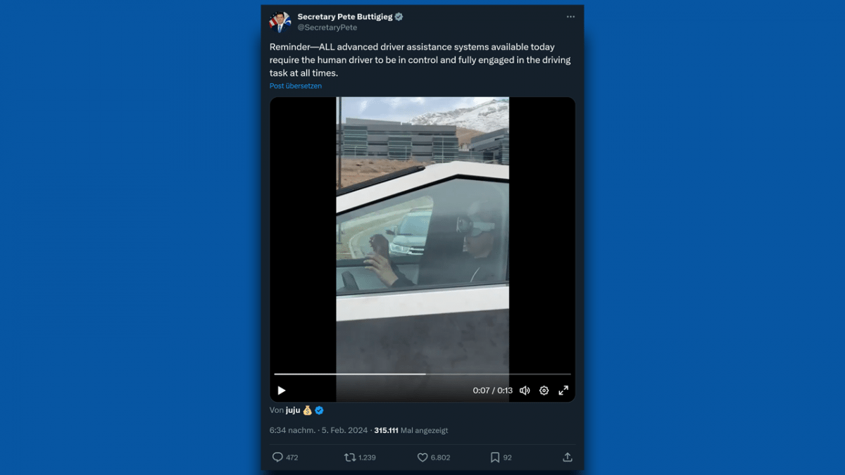 Cybertruck'ta Vision Pro ile: ABD Ulaştırma Bakanı viral videoya tepki gösteriyor