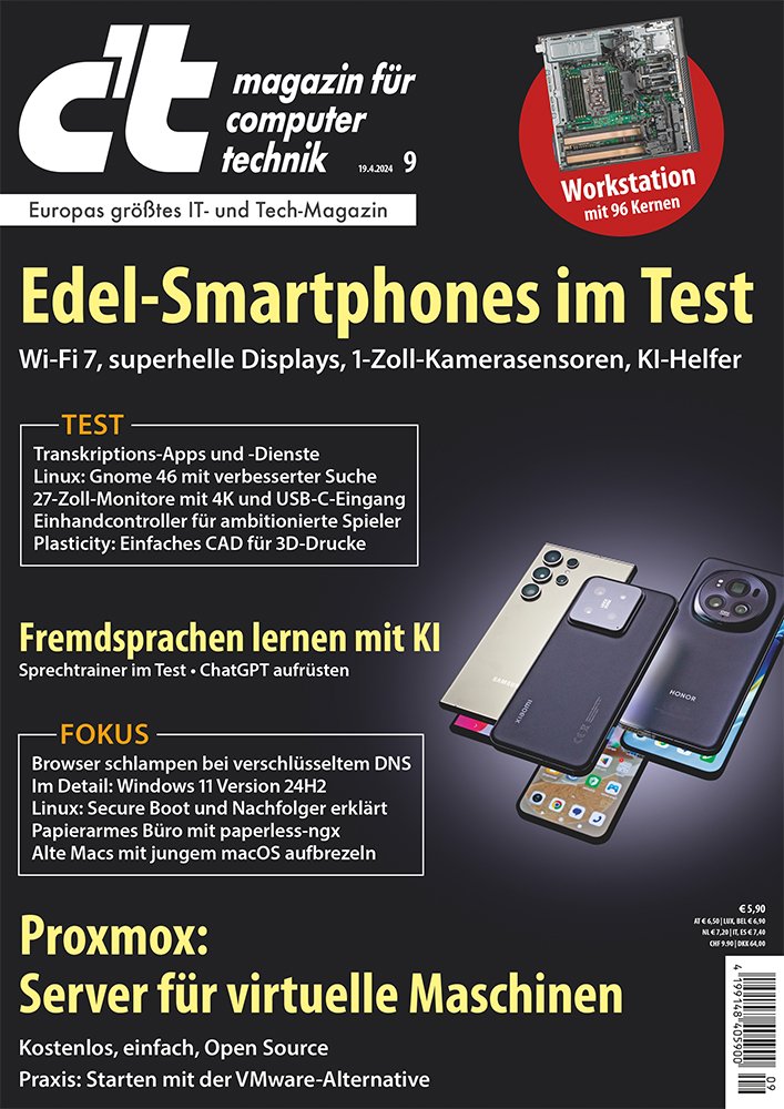 Blick ins Heft c't 9/2024: Edel-Smartphones im Test