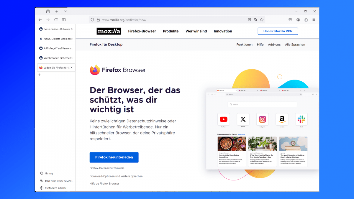 Firefox Vertical tabs are moving into the nightly versions heise online
