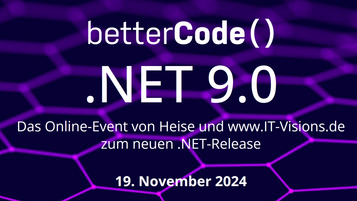 BetterCode() .NET 9.0: Çevrimiçi konferans 19 Kasım