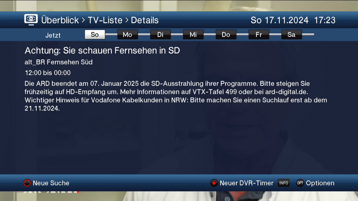 SDAbschaltung im Januar ARDSender warnen per EPG heise online