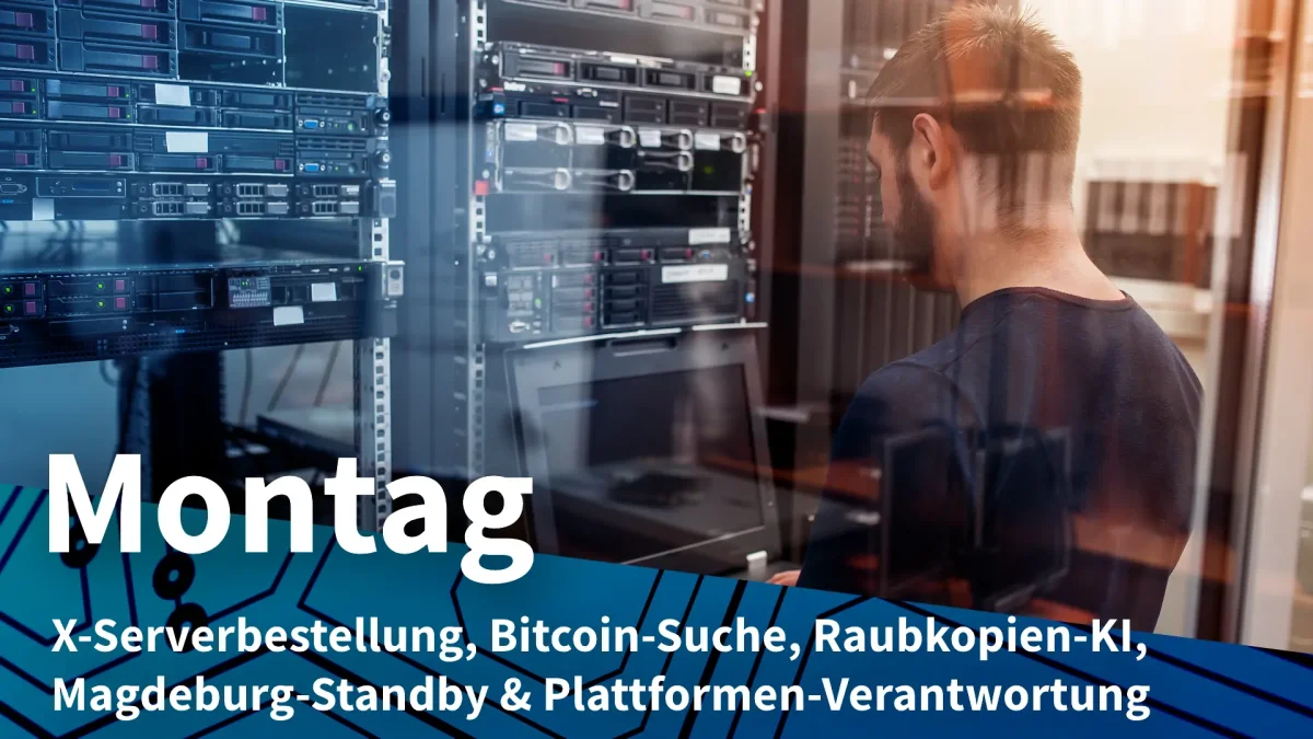 Montag: KI-Server von HPE für X, Ausgrabungen nach Bitcoin-Festplatte  untersagt | heise online