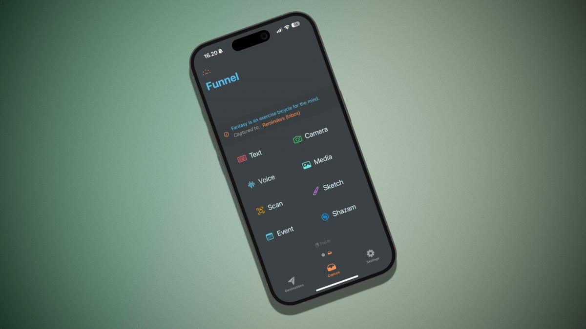 heise+ | Geistesblitz-Kanalisator: Ideen- und Mediensammler Funnel für iOS im Test