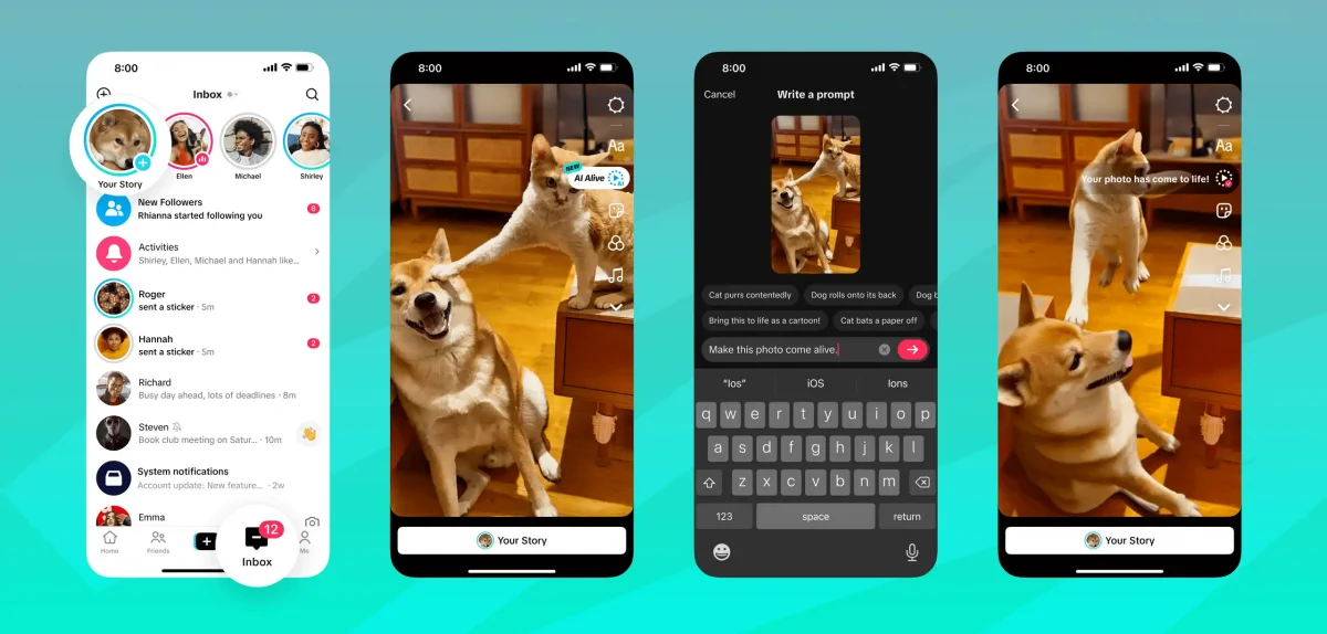 TikTok kann mit KI aus vorgegebenen Bildern kurze Videos erstellen