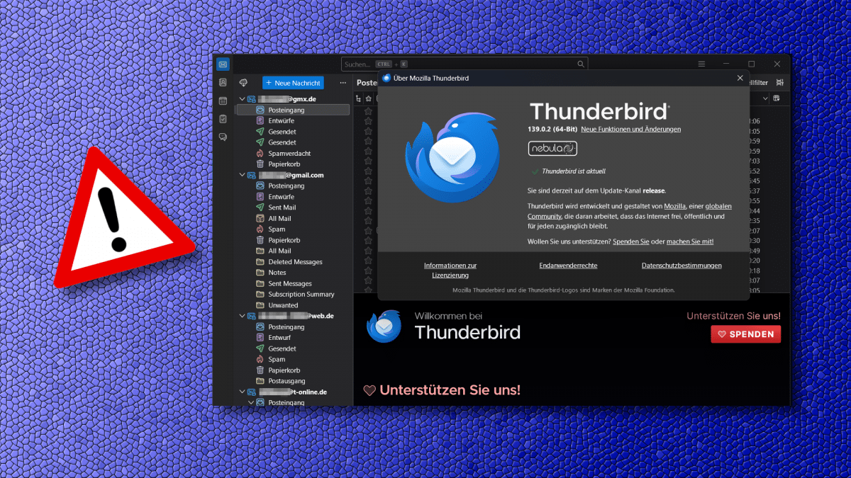 Thunderbird: HTML-Mails können Zugangsdaten verraten, Update verfügbar