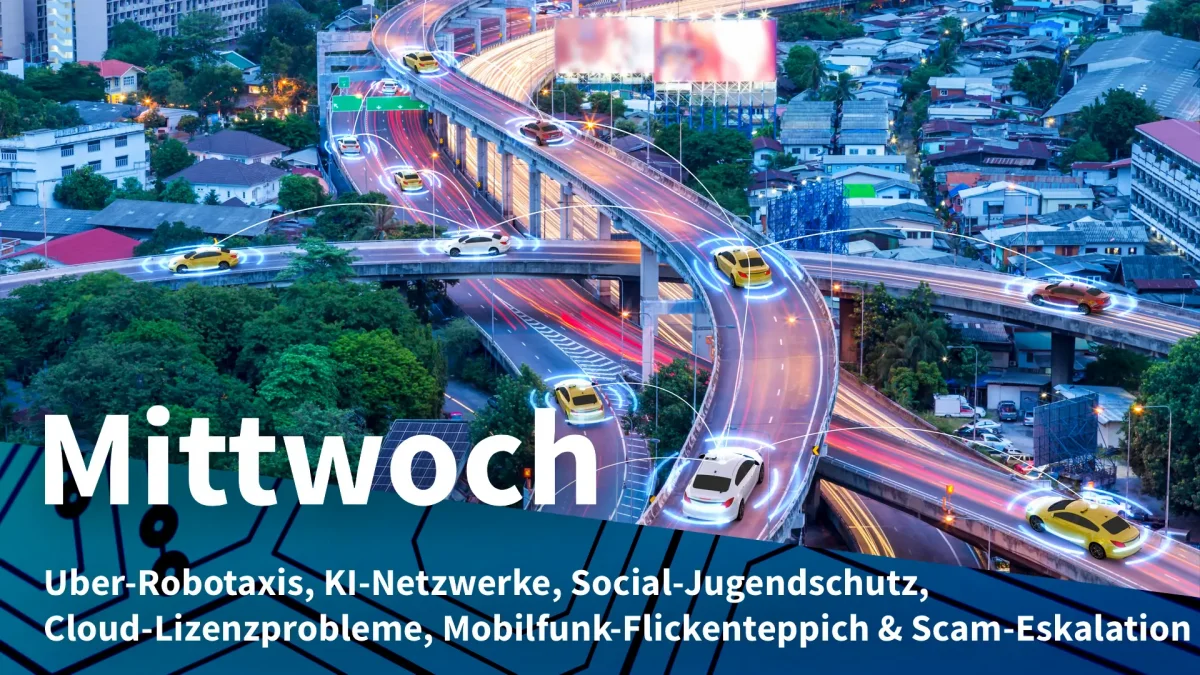 Mittwoch: Robotaxi-Kooperation für Uber, Nvidia-KI für Nokias Netzwerke