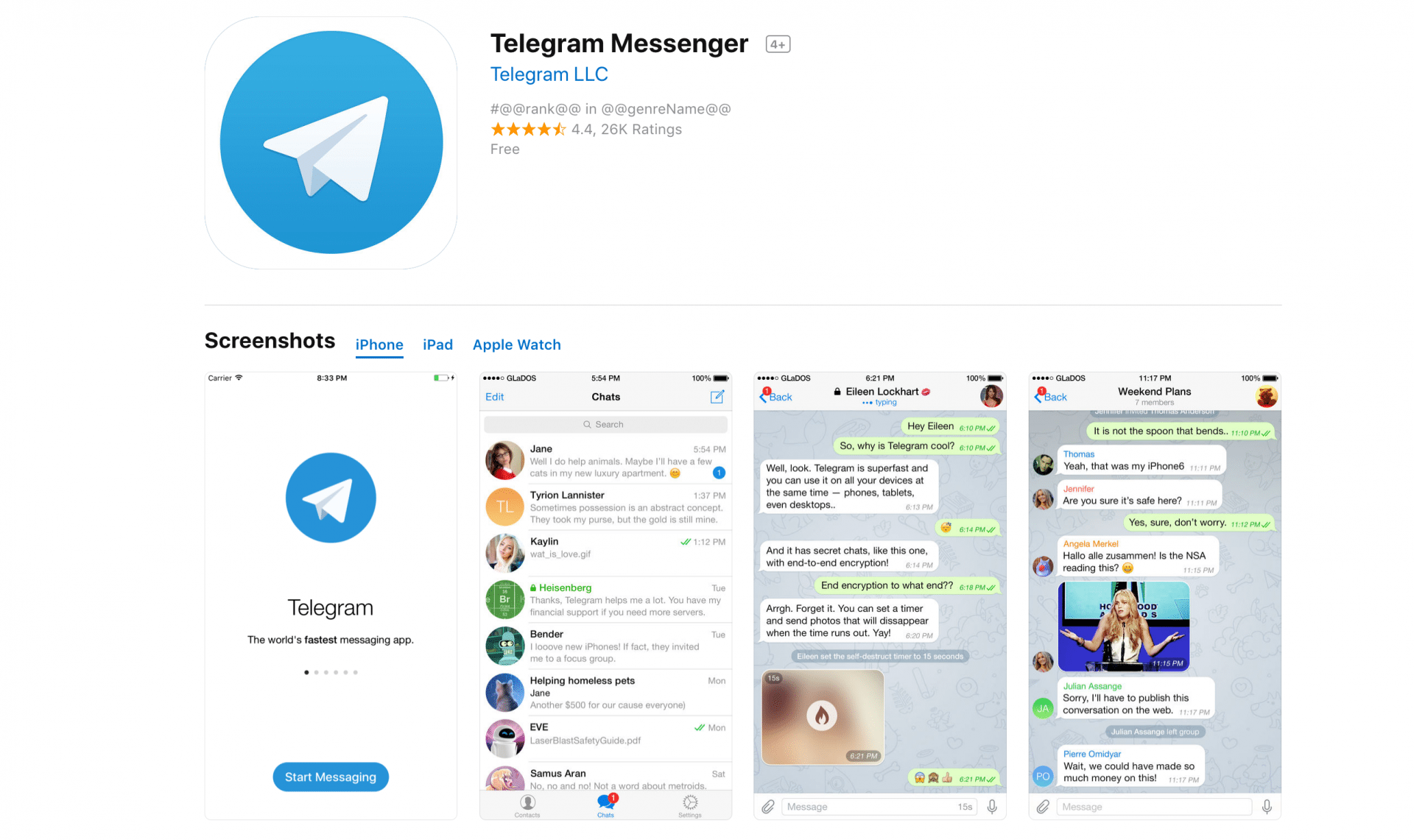 Telegram app Store