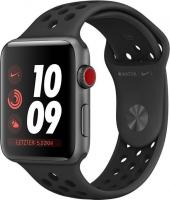 Apple Watch Nike+ Series 3 (GPS) Aluminium 42mm grau mit Sportarmband anthrazit/schwarz (MQL42ZD/A)