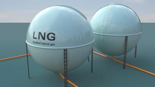 Symbolische Darstellung von LNG-Tanks