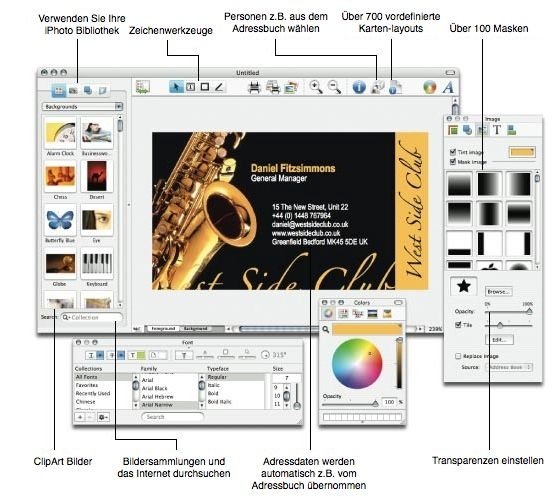 business card composer for mac