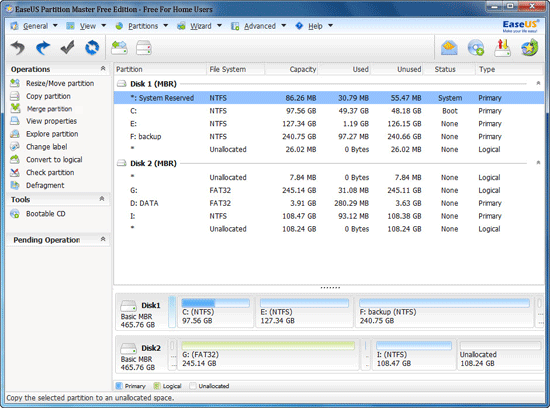 easeus partition manager free edition