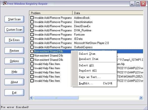 free window registry repair 2.8