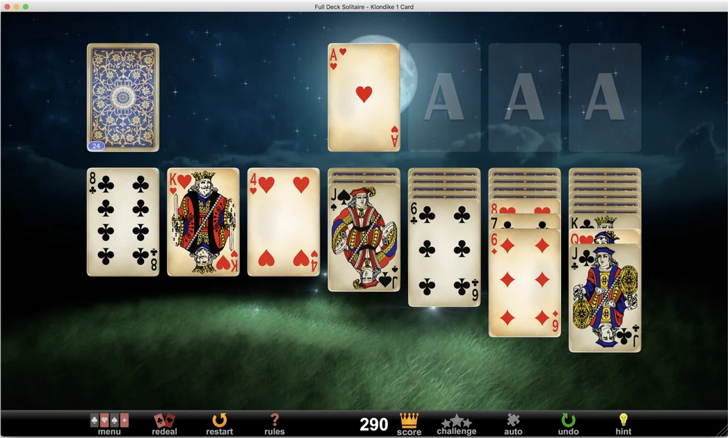 full deck solitaire mac 3 card deal