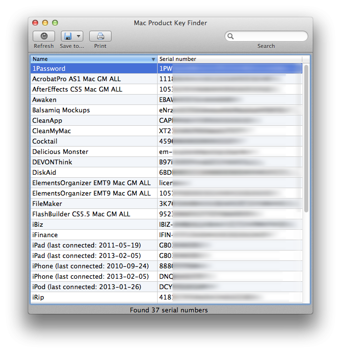 mac product key finder 1.0 mb