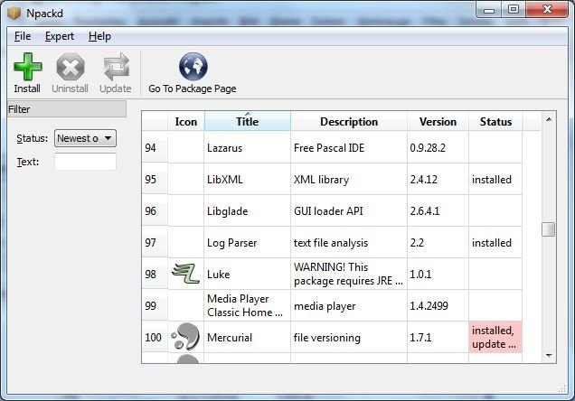 Update package required. Windows package Manager. Shareware примеры программ. Npackd значок. Developer Warning for package что это.