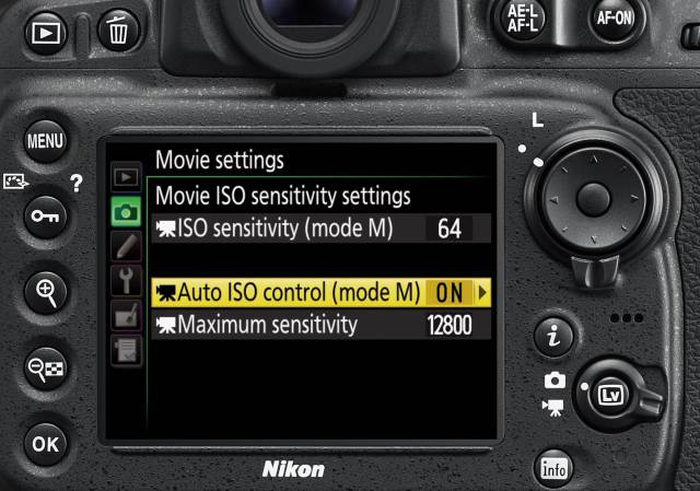 Nikon D810 Auto-ISO-Menü