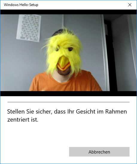 Erste Tests mit Windows Hello