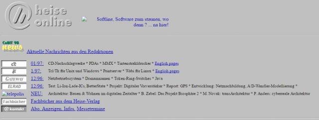 Zeitreise: heise online im Lauf der Jahre