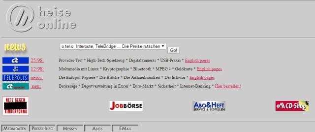 Zeitreise: heise online im Lauf der Jahre