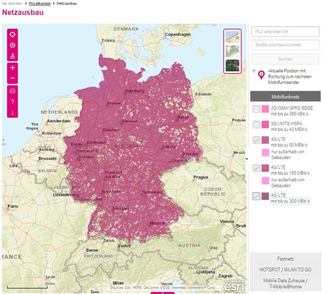 LTE-Abdeckung Netzprovider (Stand: 10/16)