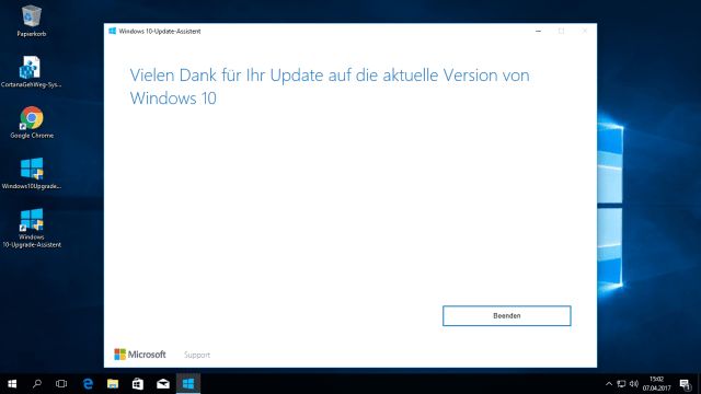 Upgrade aufs Creators Update