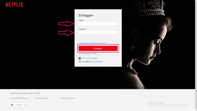 Im Browser bei Netflix anmelden