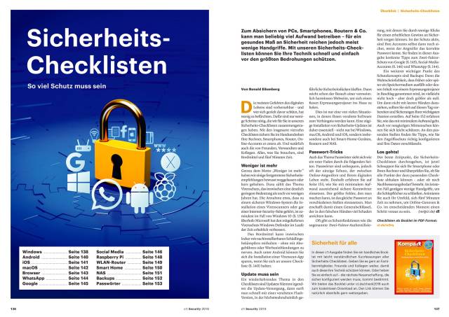 Sicherheits-Checklisten