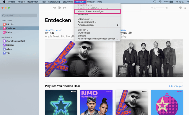Account verwalten