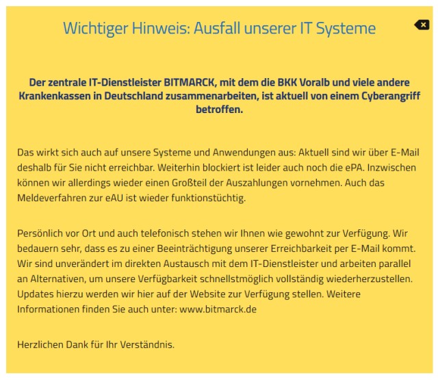 Betroffene Krankenkassen
