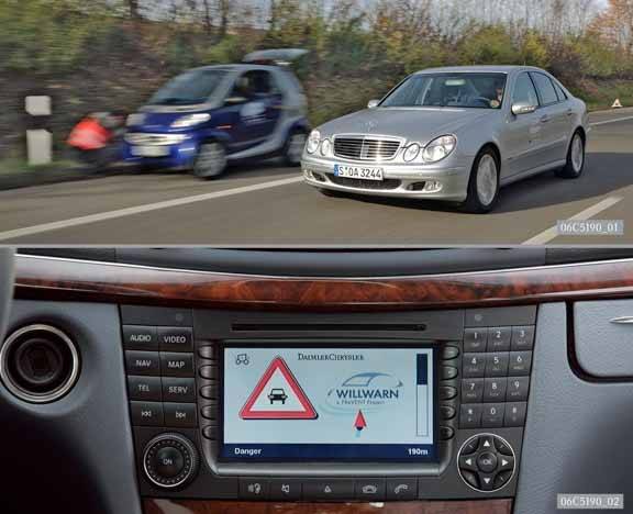 Seit Ende 2004 arbeiten DaimlerChrysler, Audi, BMW, Fiat, Renault und VW an einem gemeinsamen Standard für die Car-to-Car-Kommunikation. (Bild: DaimlerChrysler)