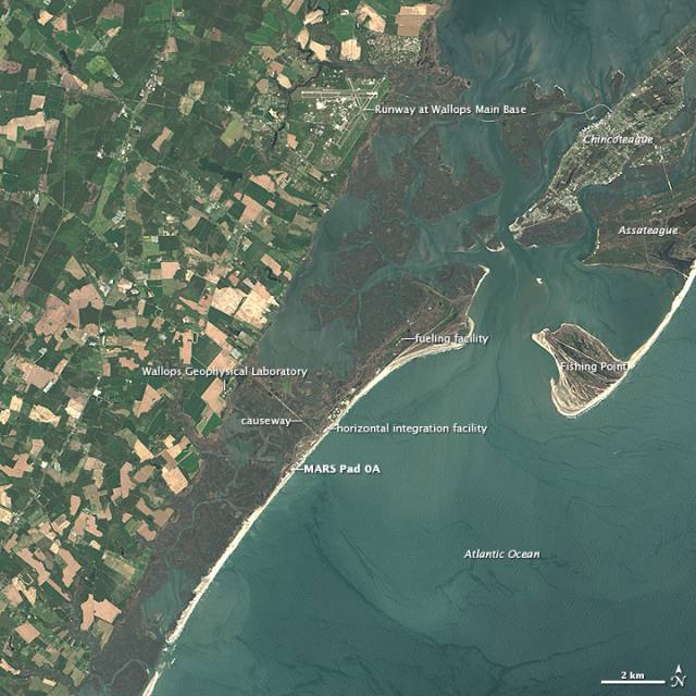 Satellitenbild der Wallops Flight Facility