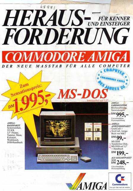 Amiga 1000 + Rezension aus c't 1/86