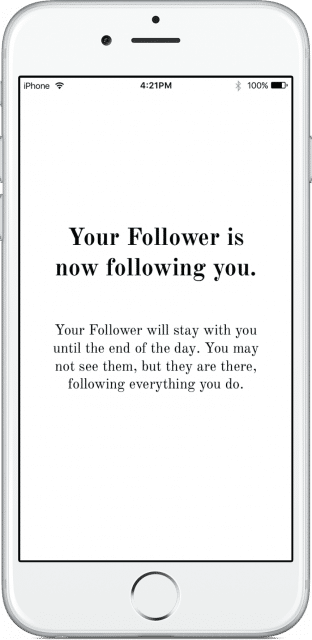 Bildschirm "Your Follower is now following you..."